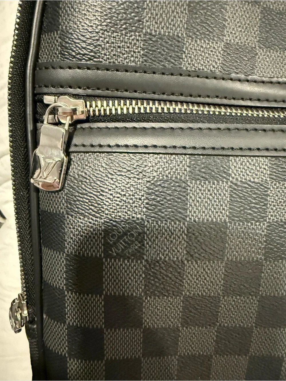 Louis Vuitton Black Damier Graphite Canvas Backpack with Silver Hardware